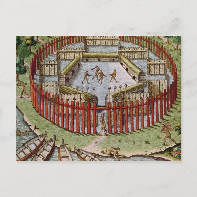 Postal Un pueblo indio (Anverso)