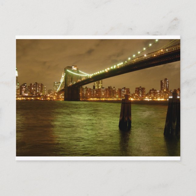 Postal Un puente desde Brooklyn Postcard (Anverso)