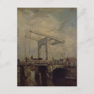 Postal Un puente drástico en un pueblo holandés, 1875