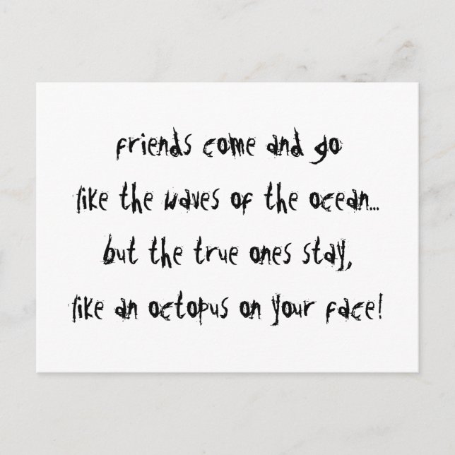 Postal "Un pulpo en tu cara" (Anverso)