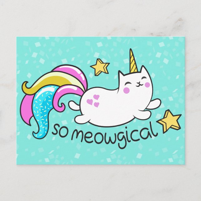 Postal Un purpurina de gatitos malvado de unicornio chisp (Anverso)