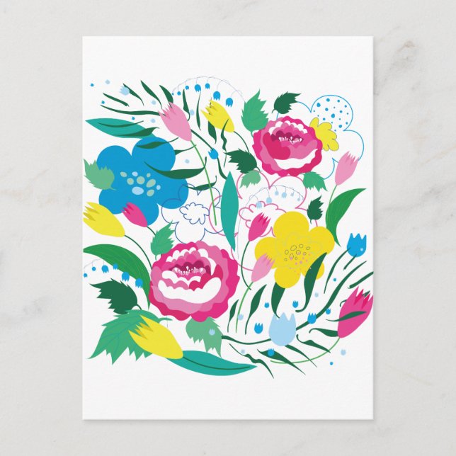 Postal Un ramo colorido. (Anverso)
