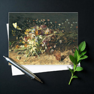 Postal Un ramo de flores primaverales con gotas de nieve