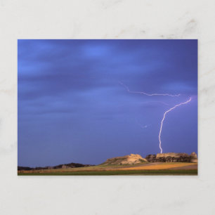 Postal Un rayo golpea las mesetas cerca de Scottsbluff