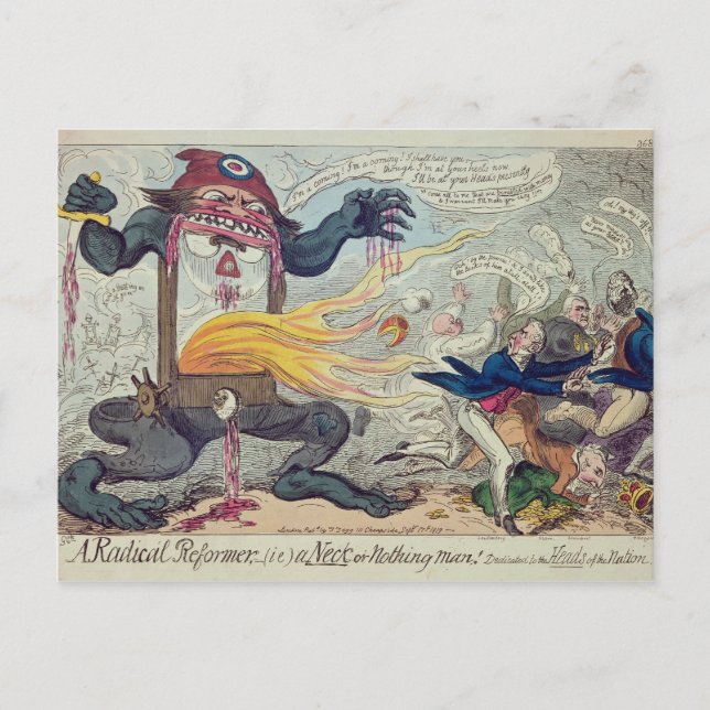 Postal Un reformista radical, un cuello o un hombre sin n (Anverso)