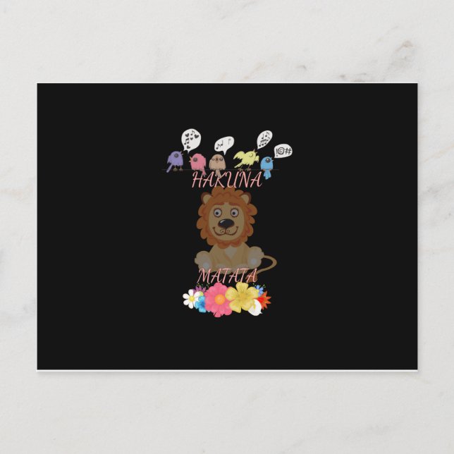 Postal Un reino pacífico: El momento pacífico de un león (Anverso)