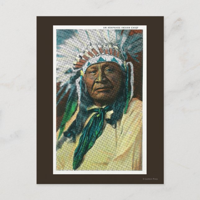 Postal Un retrato del jefe indio Arapahoe Colorado (Anverso)