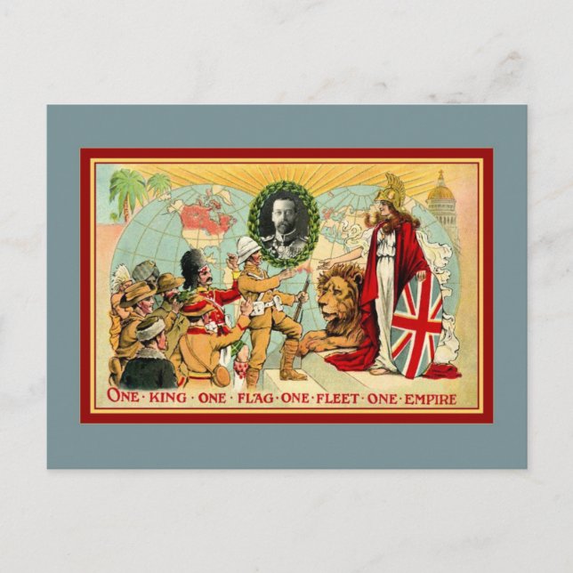 Postal Un rey, una bandera, una flota, un imperio (Anverso)
