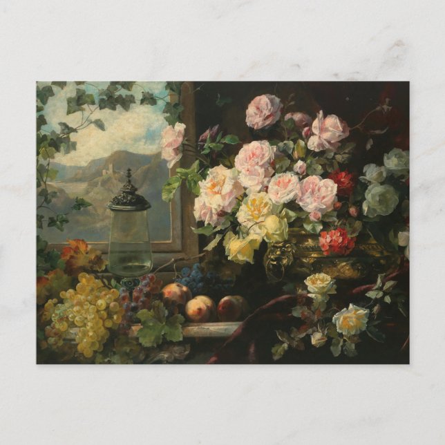 Postal Un rico Bouquet de flores | Franz Xaver Birkinger (Anverso)