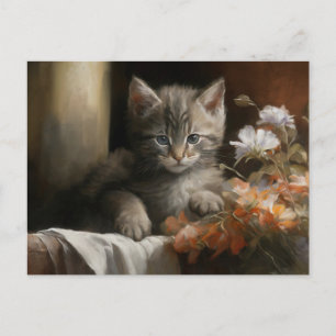 Postal Un rincón acogedor para un gatito