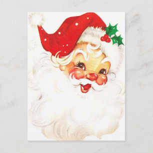 Postal Un Santa Claus alegre y sonrosado, parte 1