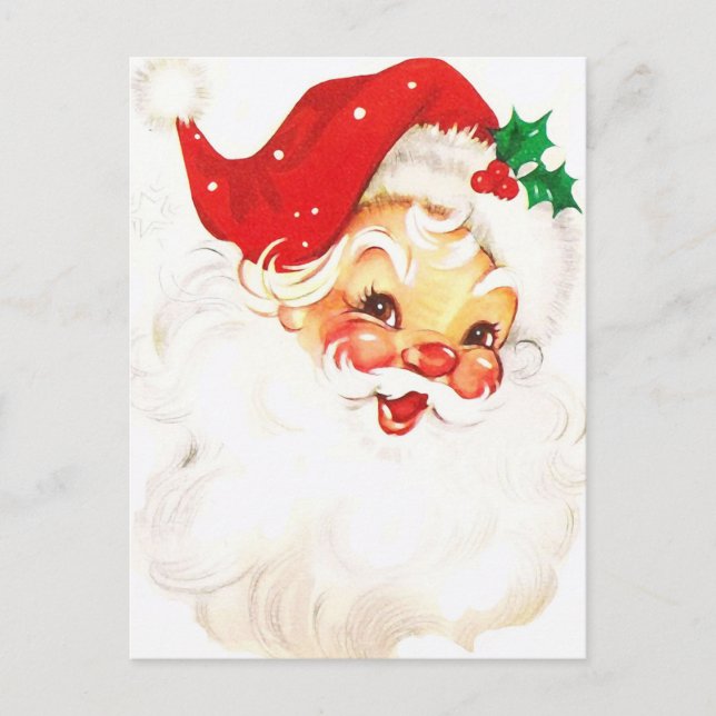 Postal Un Santa Claus alegre y sonrosado, parte 1 (Anverso)