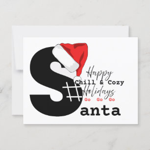 Postal Un Santa Claus chill y acogedor en una carta de pl