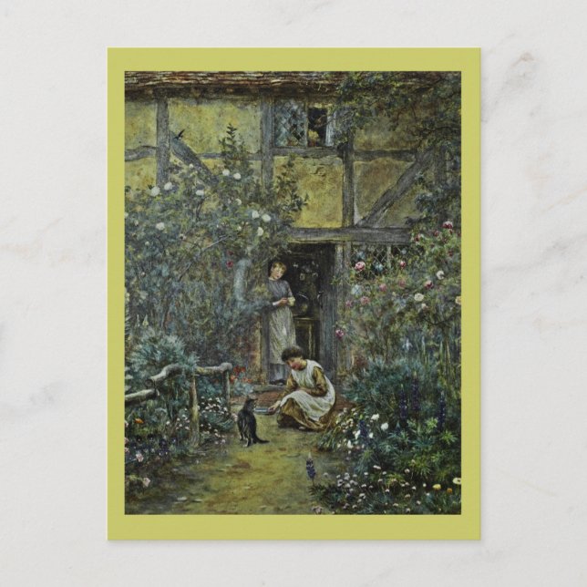 Postal Un Saucer de crema para Kitty (Anverso)