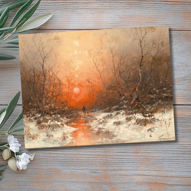 Postal Un sendero forestal con caza al atardecer (Subido por el creador)