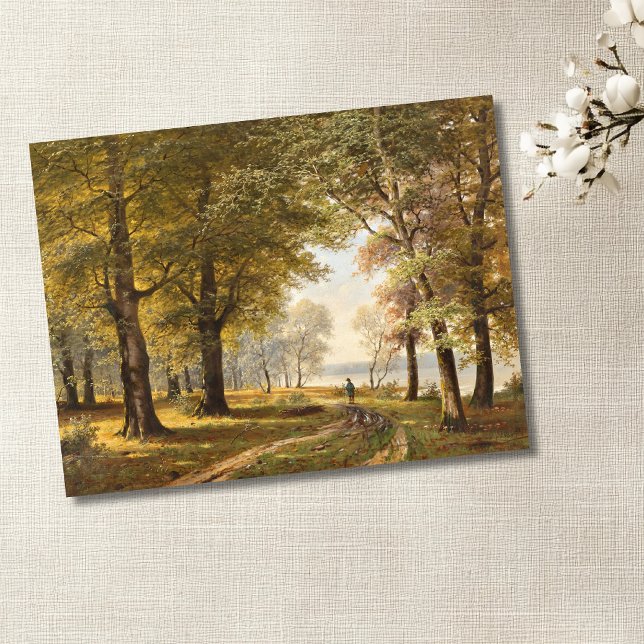 Postal Un sendero forestal con excursión en otoño (Subido por el creador)