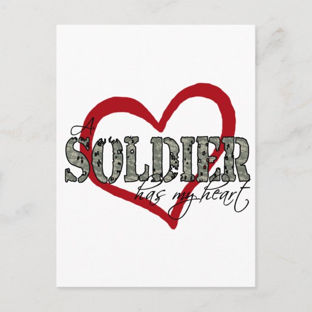 Postal Un soldado tiene mi corazón (Anverso)