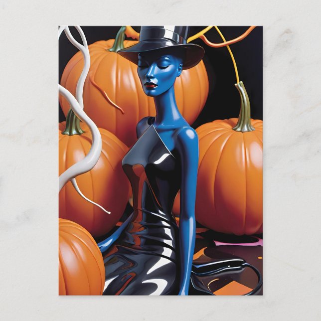 Postal Un sueño de Halloween - Ken Gage Art (Anverso)