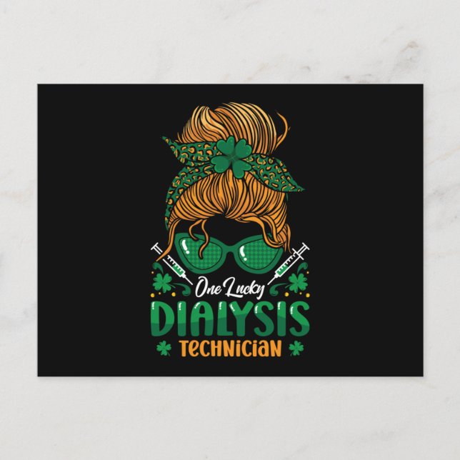 Postal Un Técnico De Diálisis Afortunado Enfermera Nefrol (Anverso)