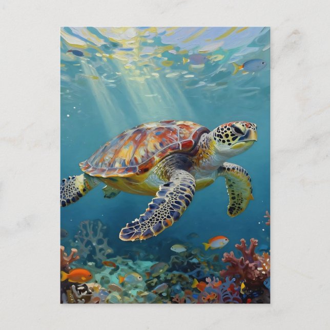 Postal Un tema de tortuga marina para mantenerse en conta (Anverso)