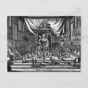 Postal Un templo budista, un ilustracion