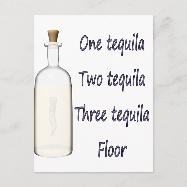 Postal Un tequila dos tequila tres tequila cuatro (Anverso)