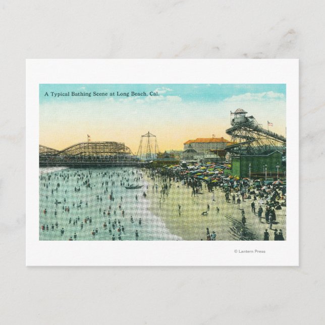 Postal Un típico lugar de baño en la playa (Anverso)