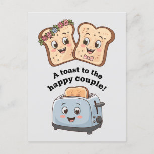 Postal Un Tostada Al Feliz Boda Gracioso De La Pareja