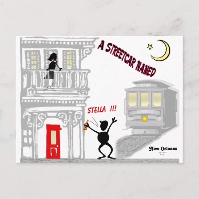 Postal Un tranvía nombrado DESEO (Anverso)