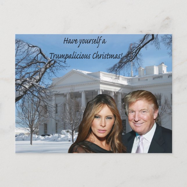 Postal Un trumpalicioso navidad de Donald y Melania (Anverso)