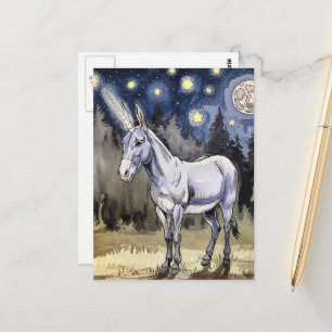 Postal Un unicornio burro muy dulce
