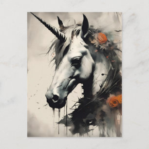 Postal Un unicornio de Halloween