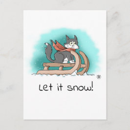 Postal Un valiente gato negro y blanco Personalizado en l