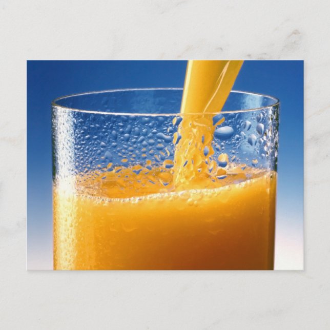 Postal Un vaso de jugo Naranja (Anverso)