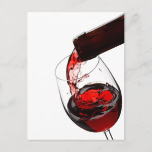 Postal Un vaso de vino tinto