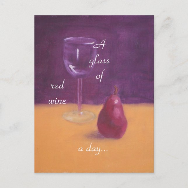 Postal Un vaso de vino tinto al día... (Anverso)