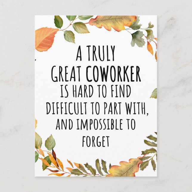 Postal Un verdadero compañero de trabajo (Anverso)