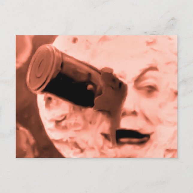 Postal Un viaje a la luna (Rosa Sepia) (Anverso)