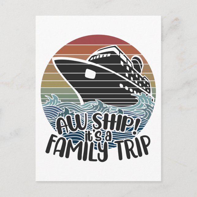 Postal Un viaje familiar, un regalo de vacaciones de cruc (Anverso)