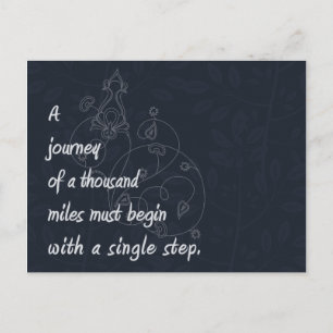 Postal "Un viaje..." Zen Proverb.