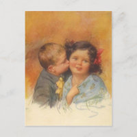 Un viejo chaval que le roba un beso en la mejilla