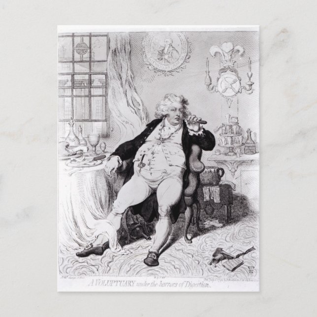 Postal Un voluptuario bajo los horrores de la digestión (Anverso)