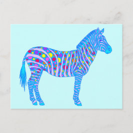 Postal Un Zebra Azul puntos Stripes Original Estilo Pop A