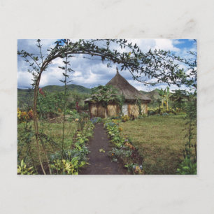 Postal Una aldea en las tierras altas, Goroka, Papúa Nuev
