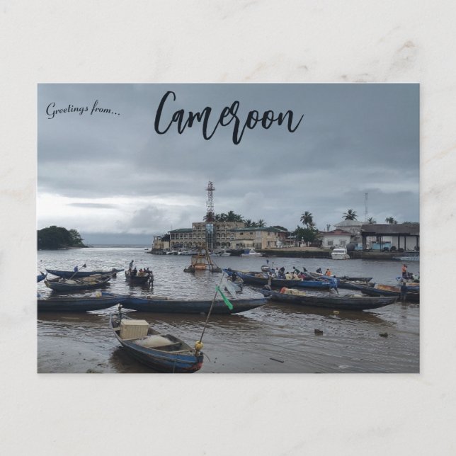 Postal Una aldea pesquera en Camerún (Anverso)
