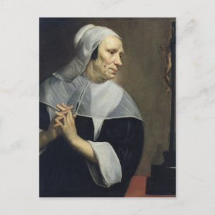 Postal Una anciana rezando