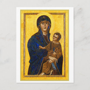 Postal Una antigua Madonna y Niño Fiesta de Navidad