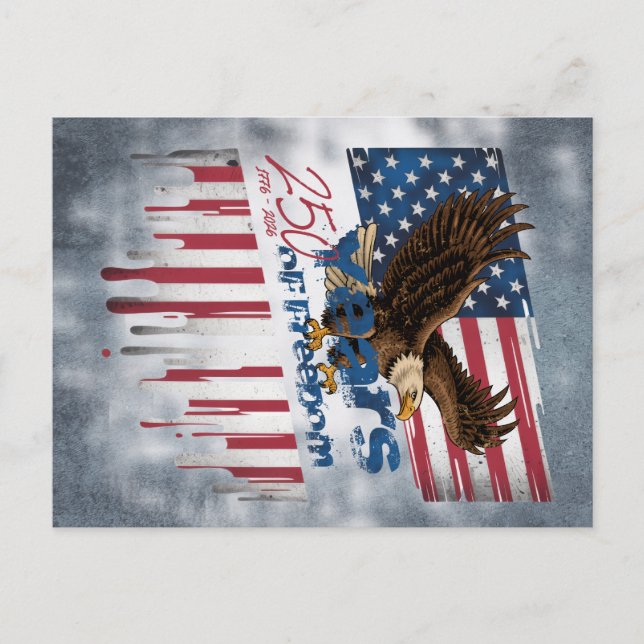 Postal Una audaz ilustración de un símbolo americano (Anverso)