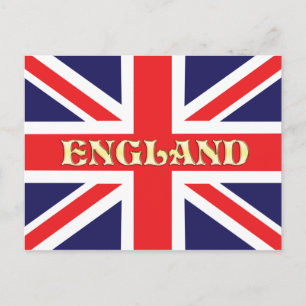 Postal Una bandera de Union Jack con Inglaterra cruzando