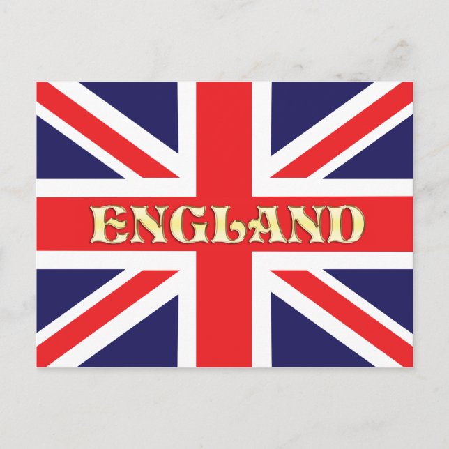 Postal Una bandera de Union Jack con Inglaterra cruzando  (Anverso)